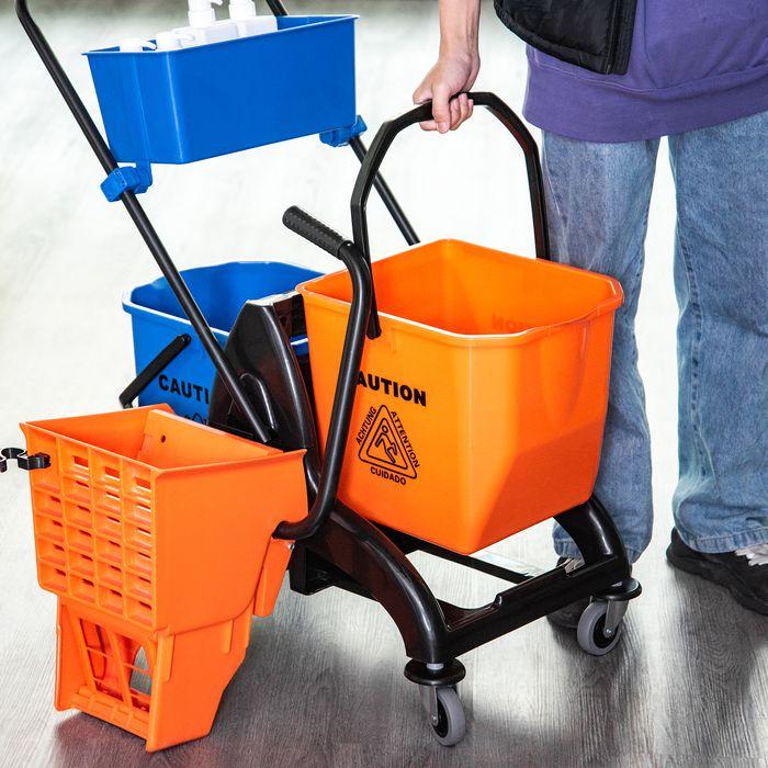 Produktbild Swisshandel24 Putzwagen Reinigungswagen 26 Liter Wischwagen mit Wringer, Wischmopp-Presse (1 Stk.)