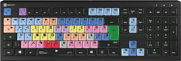 Produktbild Logickeyboard LKB-MCOM4-A2PC-DE Tastatur USB QWERTZ Deutsch Schwarz (DE, Kabelgebunden)