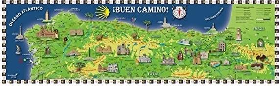 Image du produit Buen Camino Adventure Map - Pour tous les passionnés du Chemin de Saint-Jacques-de-Compostelle. Ou