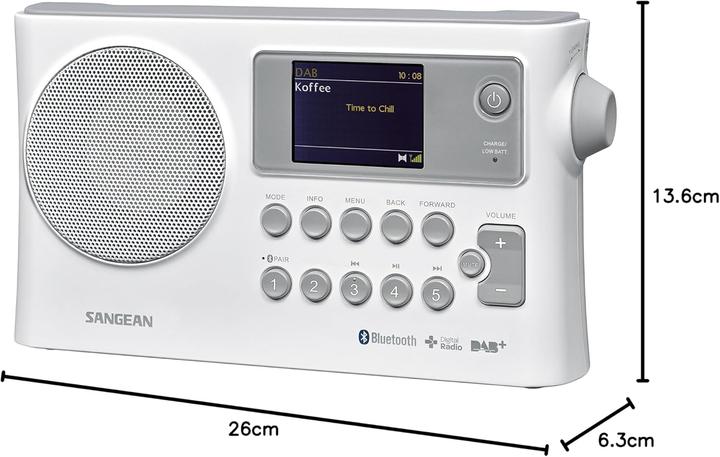 Produktbild Sangean Electronics Sangean-BTR-160 - Tragbares DAB-Radio (FM, DAB+, Bluetooth)