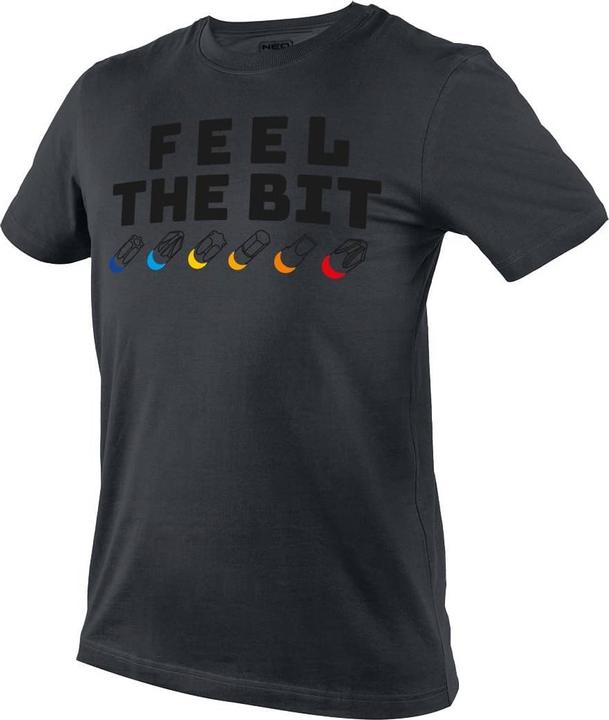 Neo T-Shirt mit Aufdruck, FEEL THE BIT, Grösse XXXL (3XL)
