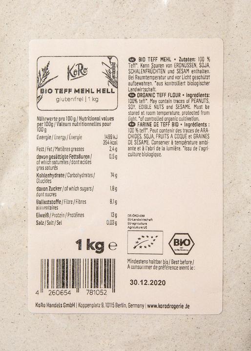 Image du produit KoRo Farine de teff bio (1000 g)
