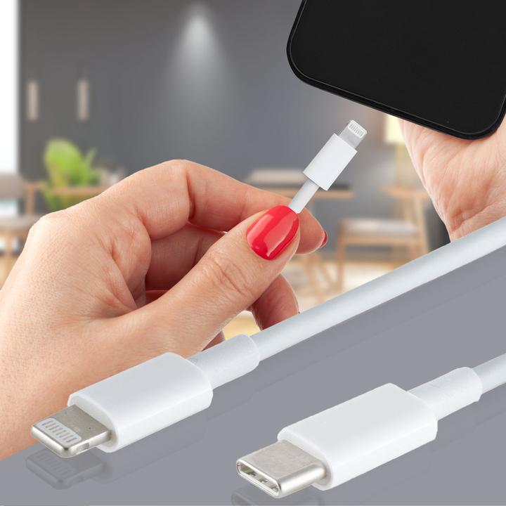 Image du produit S-Impuls Lot de 2 câbles de charge rapide USB-C vers 8 broches, blanc, 2 m (2 m, USB 3.0)
