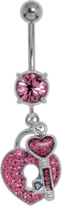 Bijouteria Bauchpiercing (Chirurgenstahl 316L, Kristall, Messing rhodiniert)