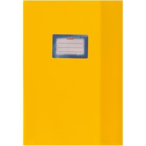 Actual product image Herlitz File protector DIN A4, embossed (raffia), PP, yellow with glued-on inscription label (A4)