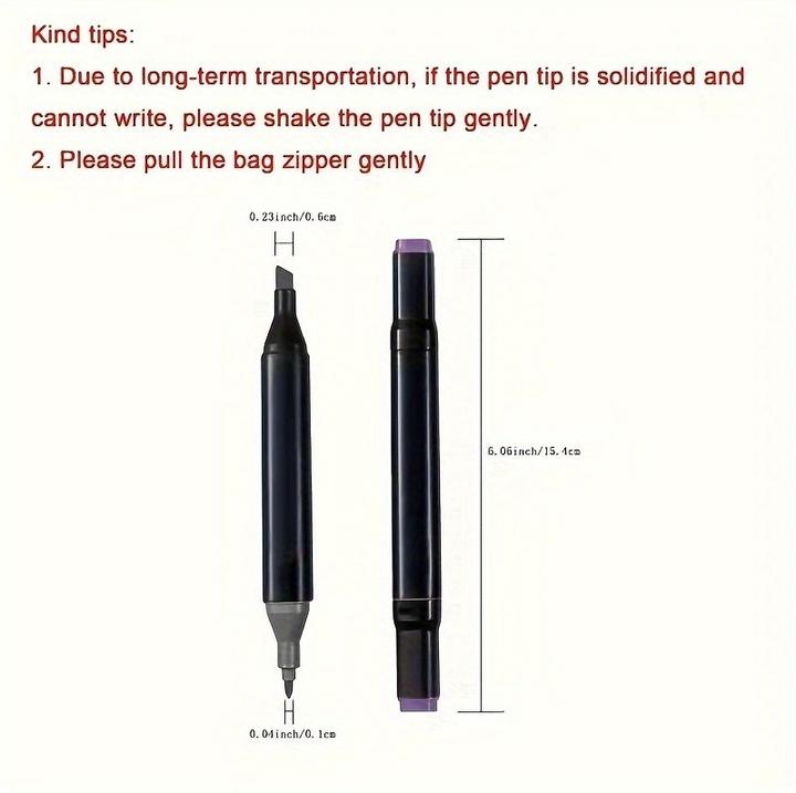Image du produit PhoneLook Ensemble de stylos permanents à double tête pour marquage et coloriage (80 couleurs) (Noir)