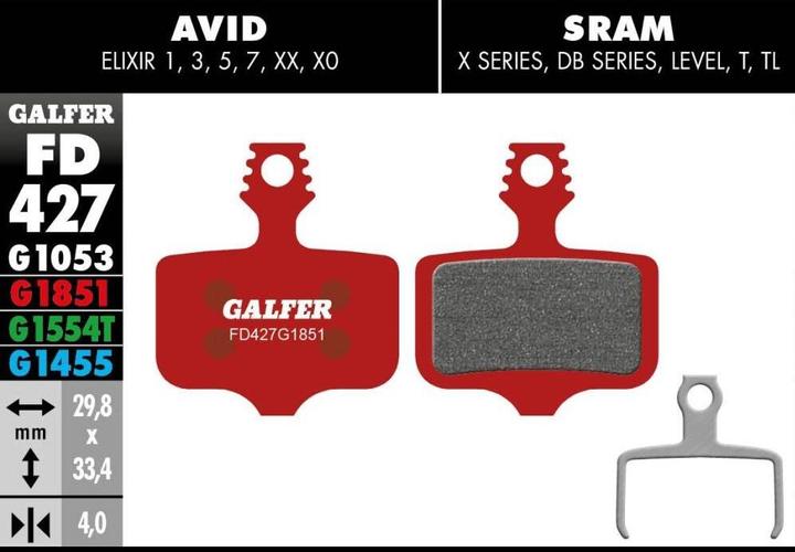 Produktbild Galfer Bike Advanced Bremsbeläge (SRAM, Avid, Semi-Metallisch)