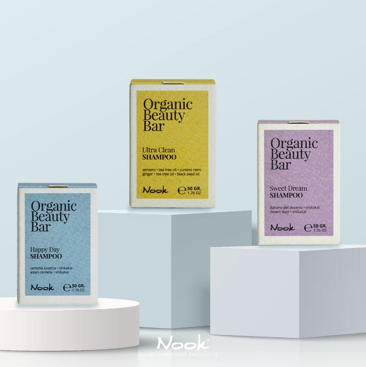 Immagine prodotto Nook Organic Beauty Bar HAPPY DAY SHAMPOO - shampoo solido per uso quotidiano 50gr (Shampoo solido)