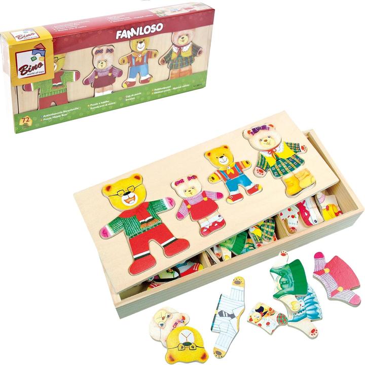 Produktbild Bino Ankleidepuzzle Bärenfamilie (72 Teile)