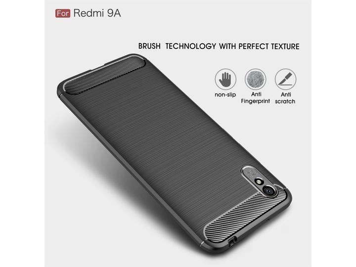 Produktbild Screenguard Xiaomi Redmi 9A Hülle Carbon Brushed Soft TPU (Xiaomi Redmi 9A)