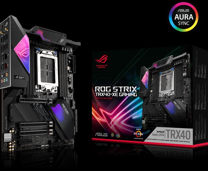 Actual product image ASUS ROG STRIX TRX40-XE Gaming, AMD TRX40 motherboard - Socket sTRX4 (sTRX4, ATX)