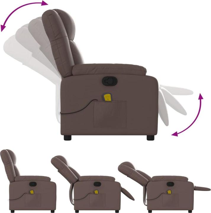 Produktbild VidaXL Massagesessel Braun Kunstleder,Farbe: Braun,Material