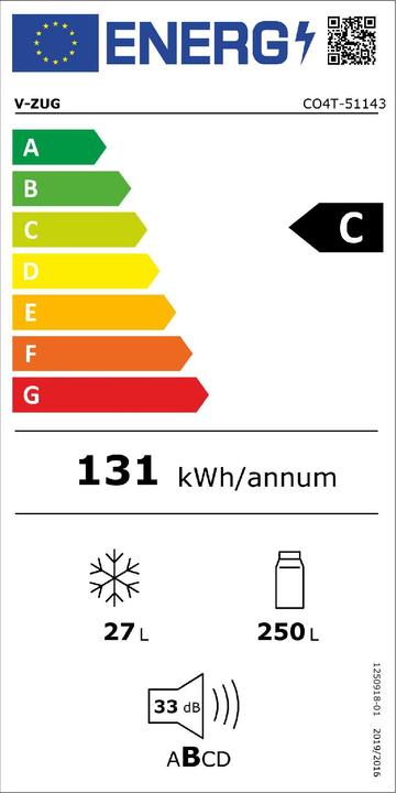 Energie-Label V-Zug Cooler V4000 (277 l)
