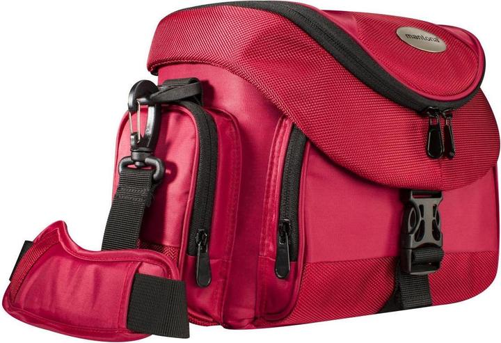 Produktbild mantona premium Fototasche rot/schwarz (Kamera Schultertasche, 1 l)