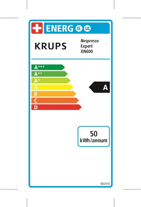 Energie-Label Krups Expert (NESPRESSO Original)