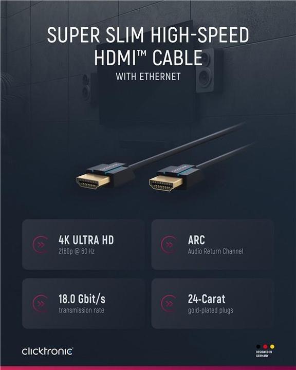 Actual product image clicktronic HDMI (Typ A) — HDMI (Typ A) (2 m, HDMI)