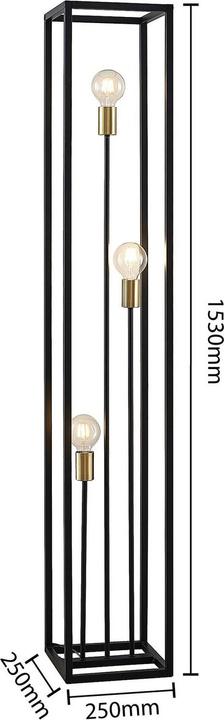 Produktbild Lindby Tiliane Käfig-Stehlampe, schwarz, 3-flammig (E27)