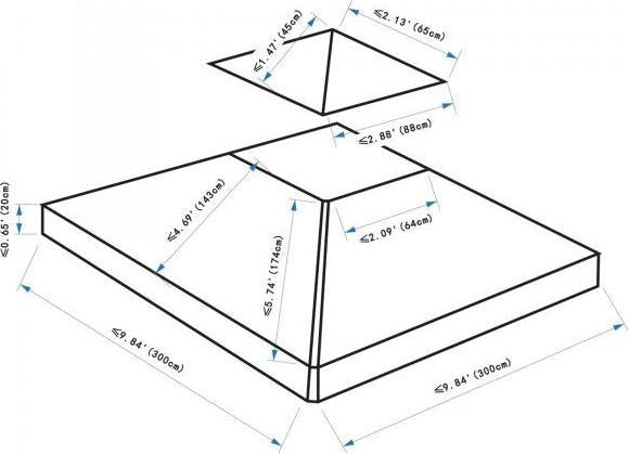 Actual product image Outsunny Replacement roof for metal pavilion (300 cm, 300 cm)