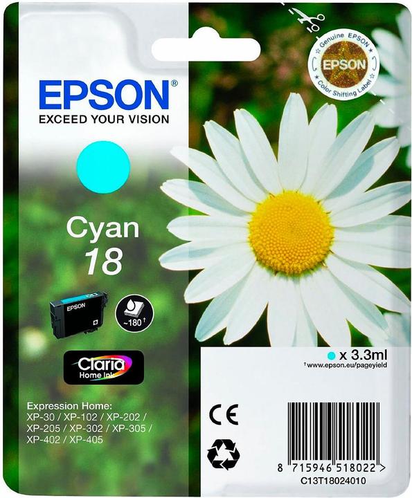 Image du produit Epson Cartouche d'encre originale T1802 (C)