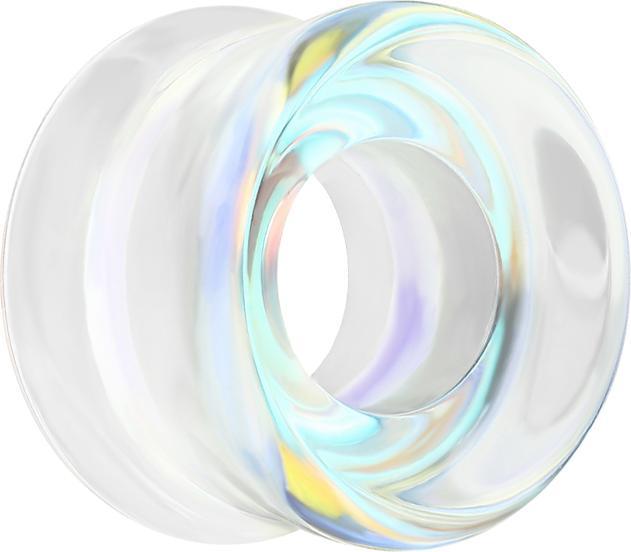 Star Piercing Flared Tunnel transparent Nordlichter (ohne Messing, Glas)