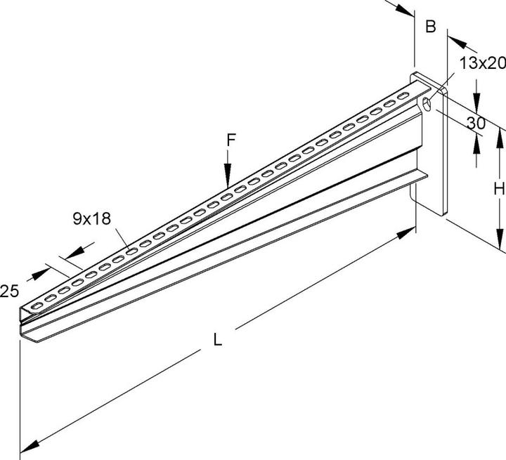 Image du produit Niedax Console murale KTA 1000 (1.03 m)