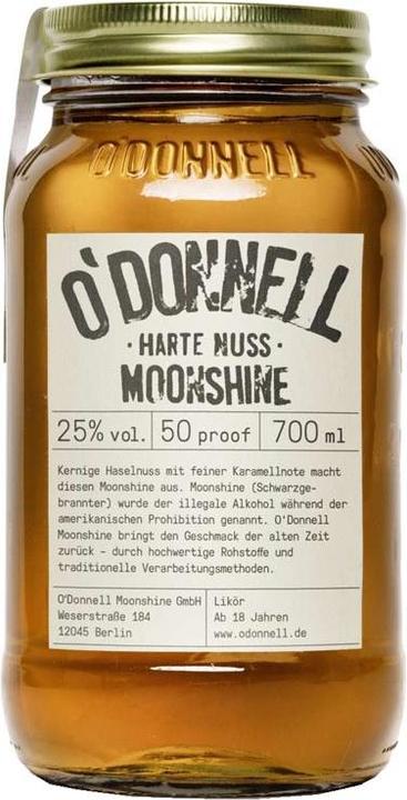Actual product image O'Donnell Moonshine HARTE NUSS Liqueur 25% Vol. 0,7l