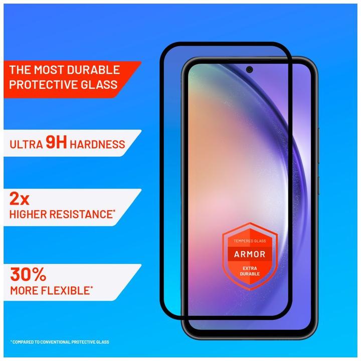 Produktbild Fixed Rüstungsbedeckung 2,5D Temperiertes Glas mit Applikator für Samsung Galaxy A54 5G, Schwarz (1 Stück, Samsung Galaxy A54 5G)