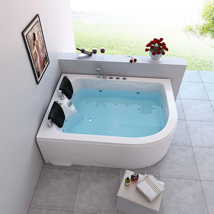 Actual product image Home Deluxe Whirlpool bath 2 persons DOLPHIN (right) - 180x120x65cm (120 cm, 180 cm)