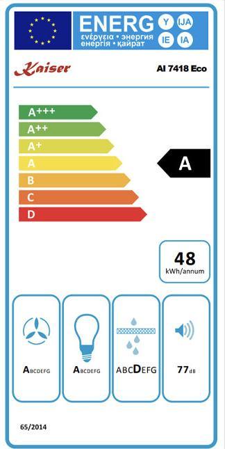 Energy Label Kaiser AI 7418 Eco (Island canopy)