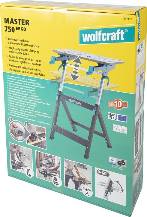 Produktbild wolfcraft wolfcraft 1 MASTER 750 ERGO Spanntisch (70 cm, 68 cm)