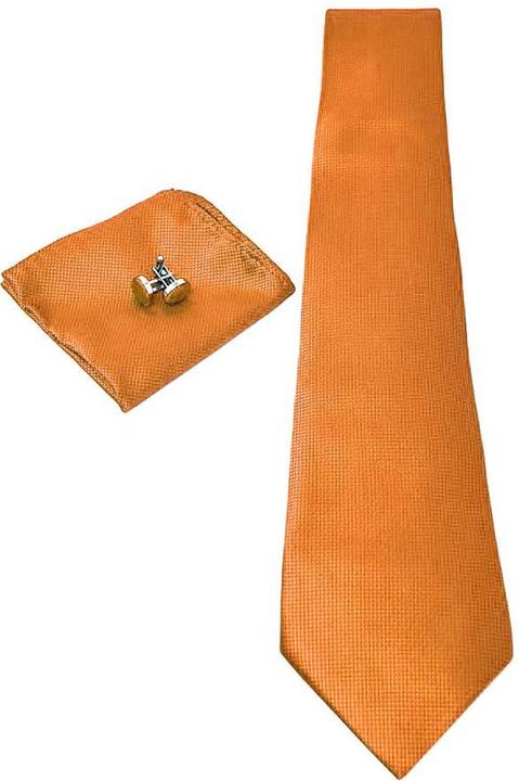 Produktbild JTI Kostümzubehör | Krawatte + Einstecktuch + Manschettenknöpfe - Orange