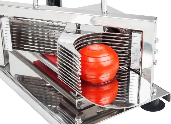 Produktbild Royal Catering Tomatenschneider Edelstahl 10 Klingen 5 5 mm Gastro Gemüseschneider Profi