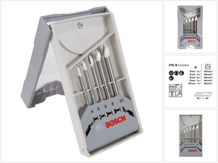 Image du produit Bosch Professional Zubehör Perceuse à verre et à carreaux 5 pièces (4,0-10 mm)