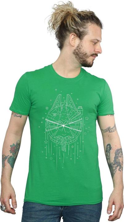 Produktbild Star Wars Millennium Falcon Christmas Tree Delivery TShirt (L)