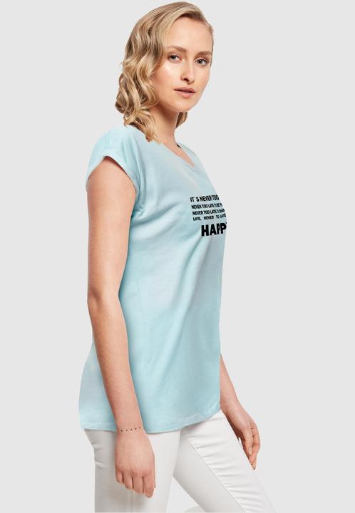 Produktbild Merchcode Ladies Never Too Late Extended Shoulder Tee - 111665 (M)