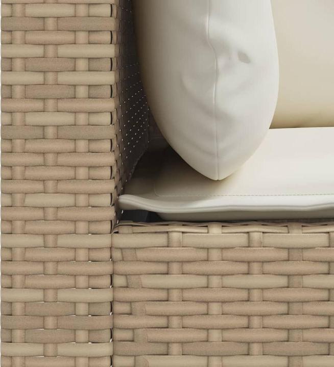 Produktbild VidaXL Garten Ecksofa Kissen Mittelsofa Gartensofa 2 Stk. Beige Poly Rattan