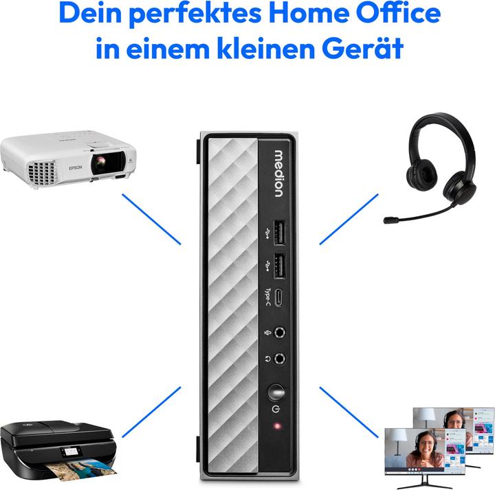 Produktbild Medion Akoya S20 Slim MD35427 - Intel i5-12400T, 16GB RAM, 512GB SSD, UHD Grafik, DOS (Intel Core i5-12400T, 16 GB, 512 GB, UHD Graphics 730)