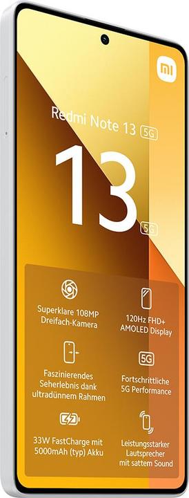 Productafbeelding Xiaomi Redmi Note 13 5G 6+128 Arctic Wit (128 GB, Arctisch wit, 6.67", Hybride dubbele SIM, 100 Mpx, 5G)