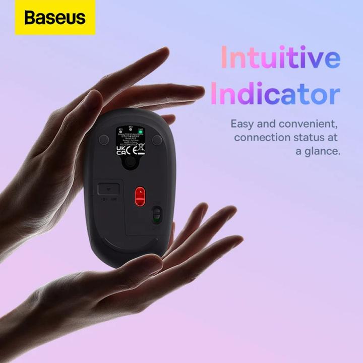 Actual product image Baseus Wireless Mouse F01B Tri-Mode 2.4 G BT5.0 1600 DPI (pink) (Wireless)