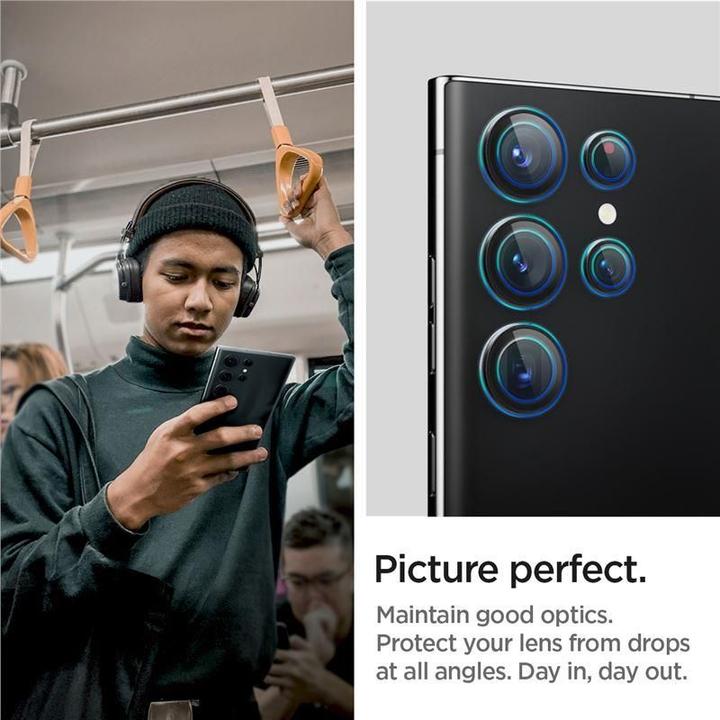 Actual product image Spigen Optics Pro Camera Sam S23 Ultra 2szt./2pcs czarny/black AGL05950 (2 Piece, Samsung Galaxy S23 Ultra)