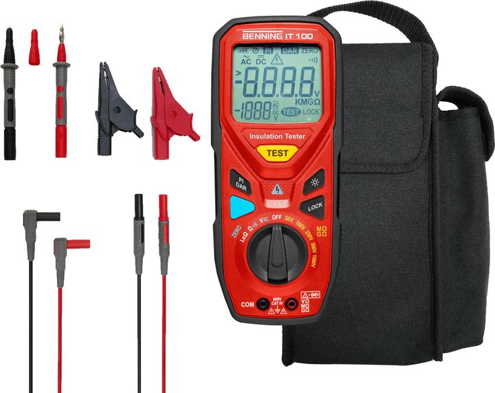 Image du produit Benning IT 100 Mesureur d'isolement 50 V, 100 V, 250 V, 500 V, 1000 V 20 G? (CAT IV 600V)