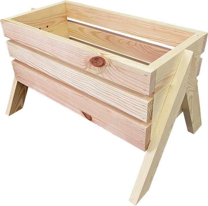 Image du produit Natura Punto Bac à fleurs en bois avec 4 pieds (31.50 cm)
