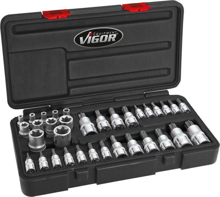 Actual product image Vigor T Socket set ∙ V1781 ∙ Square6.3 mm (1/4 inch), Square10 mm (3/8 inch), V...