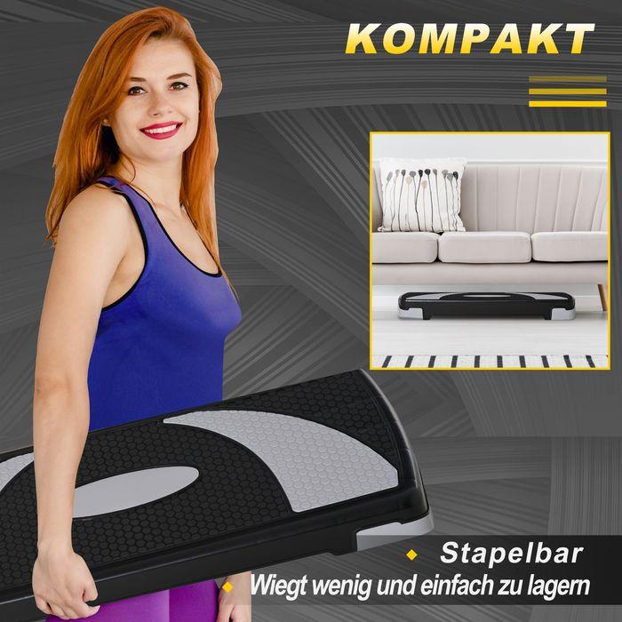 Actual product image Swisshandel24 Stepping board Aerobic stepper height-adjustable with 3 levels (10/15/20 cm) Fitness exercise bike