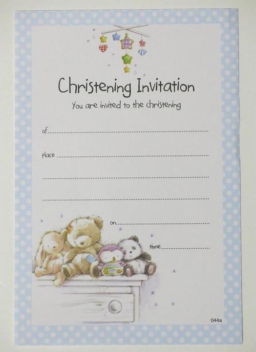 Actual product image Generic Teddy Bear Christening Invitations (Pack of 20) (20 pcs.)
