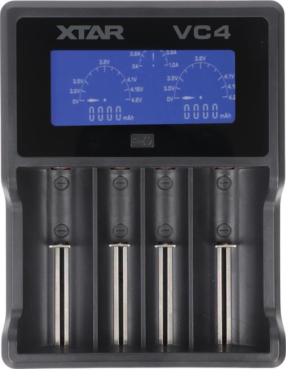 Actual product image AccuCell Battery 4x Panasonic 18650 Li-ion and 4x Li-ion fast charger (4 pcs., 18650, 3400 mAh, Battery + charger)