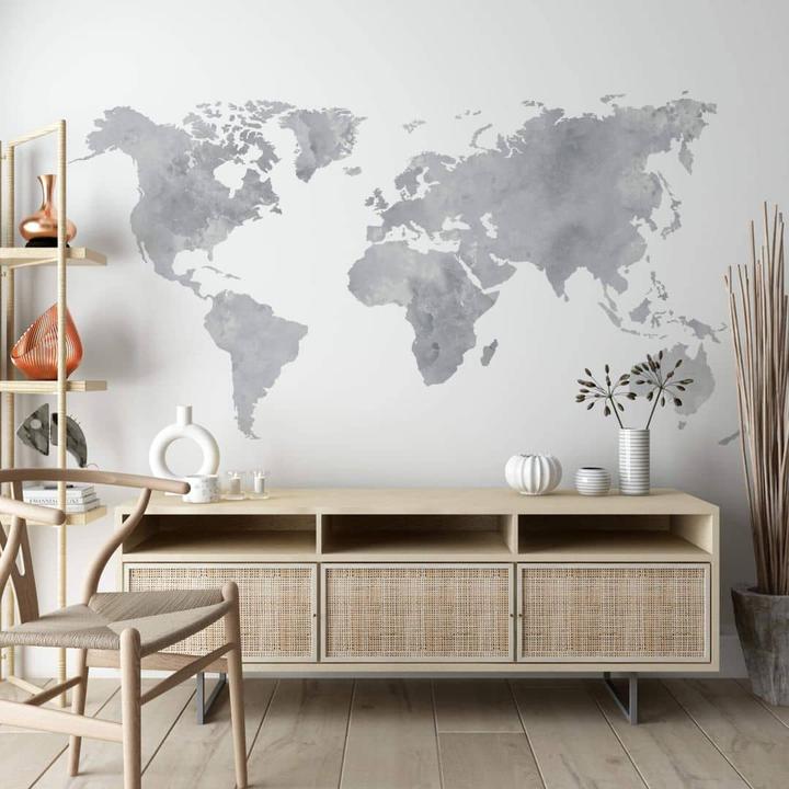 Actual product image Trenddeko Watercolor world map (140 x 72 cm)