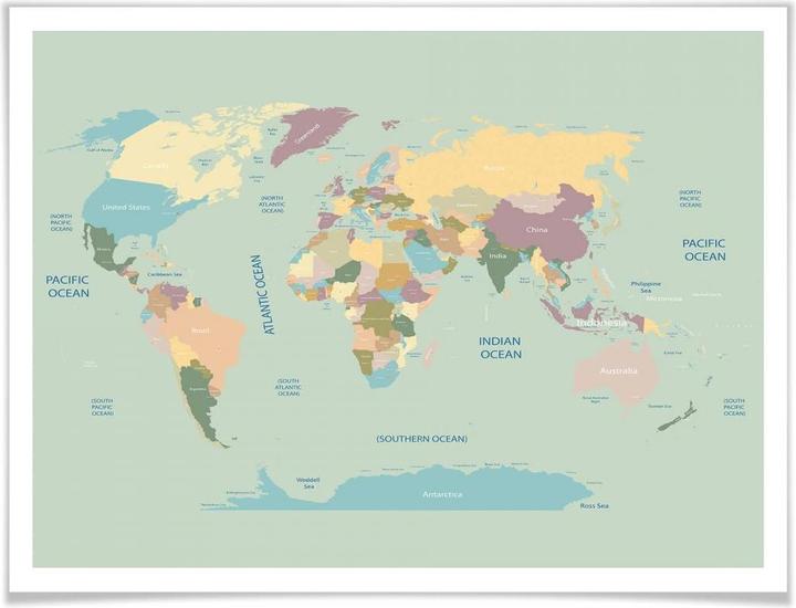 Image du produit Trenddeko Carte du monde vintage (60 x 50 cm)