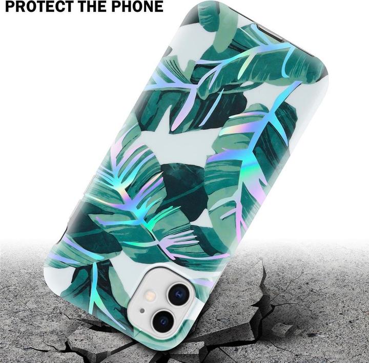 Actual product image Cadorabo IMD TPU Colorful Flowers & Leaves Cover (Apple iPhone 11)