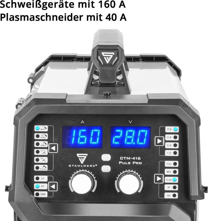 Produktbild Stahlwerk Kombi Schweissgerät CTM-416 PULS Pro Vollausstattung 6 in 1 160 A